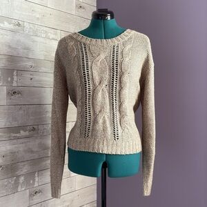 FOREVER 21 Beige Cable Knit Sweater